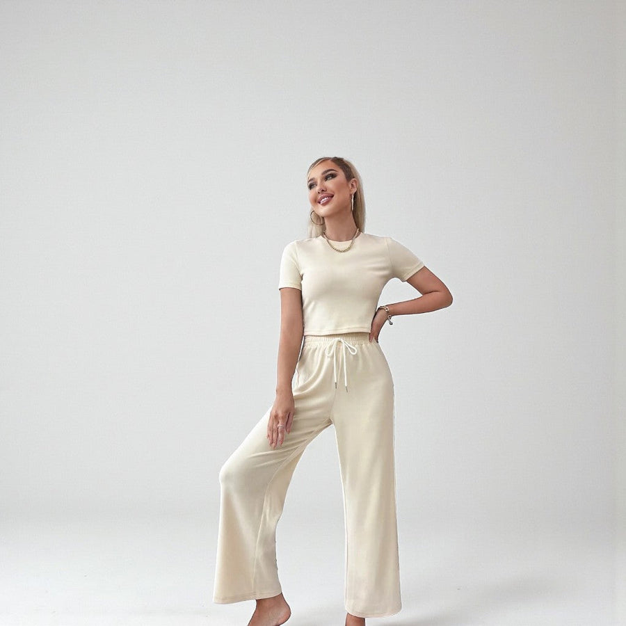 CozyCore Set – Lightweight Short Sleeve & Lounge Pants